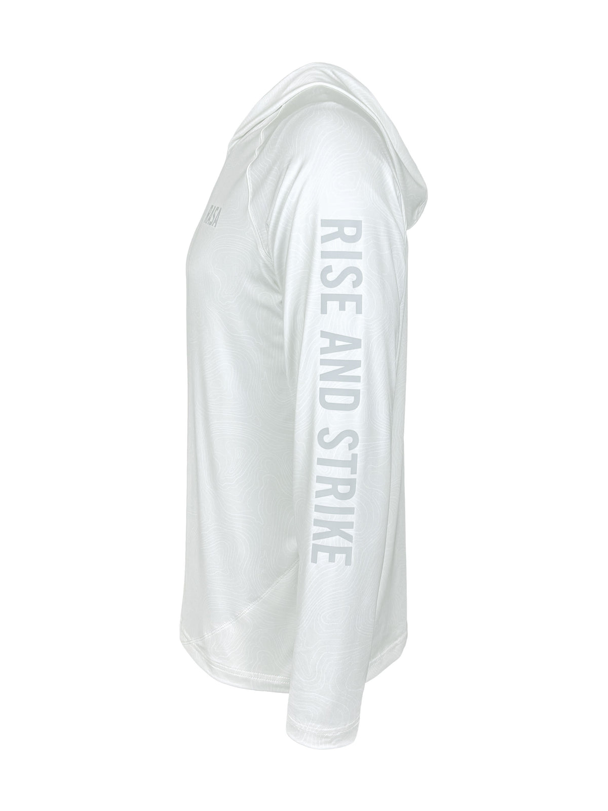Silver Topo long sleeve hoodie sun shirt, side #Logo_Tournament