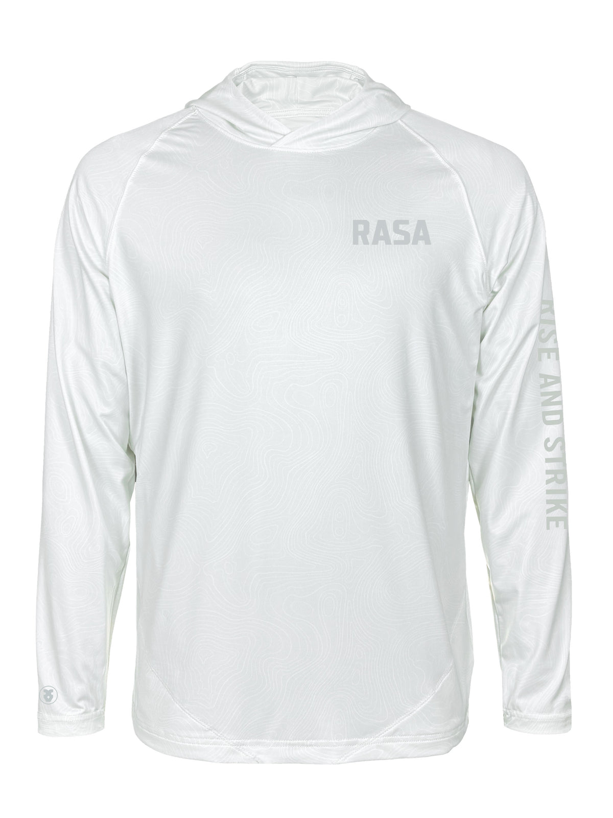 Silver Topo long sleeve hoodie sun shirt, front #Logo_Tournament