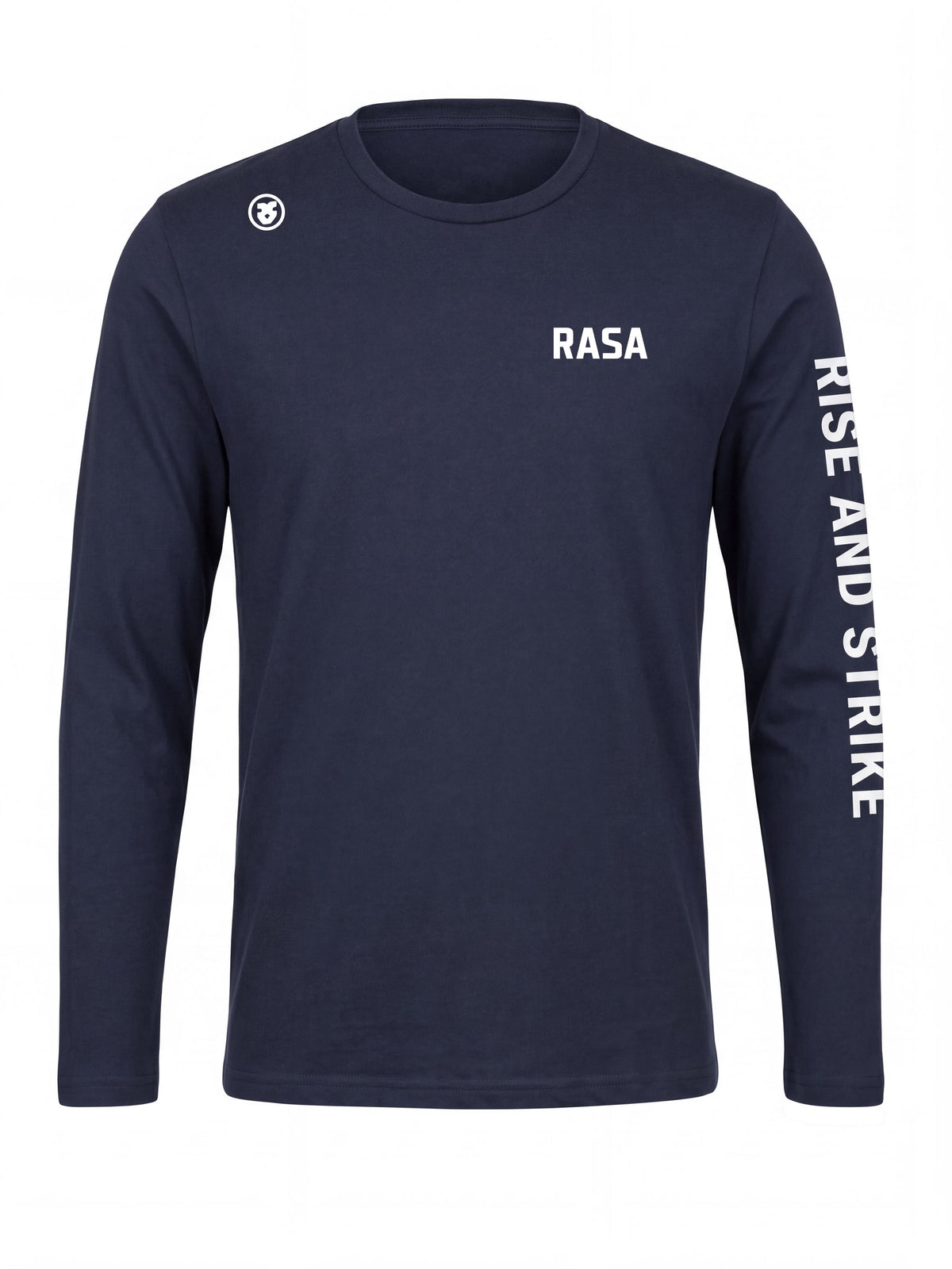 Long sleeve RASA logo t-shirt, front #Color_blue
