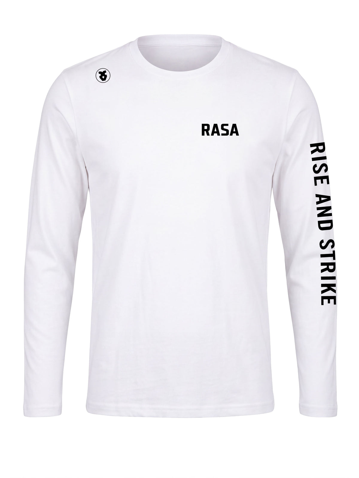 Long sleeve RASA logo t-shirt, front #Color_white